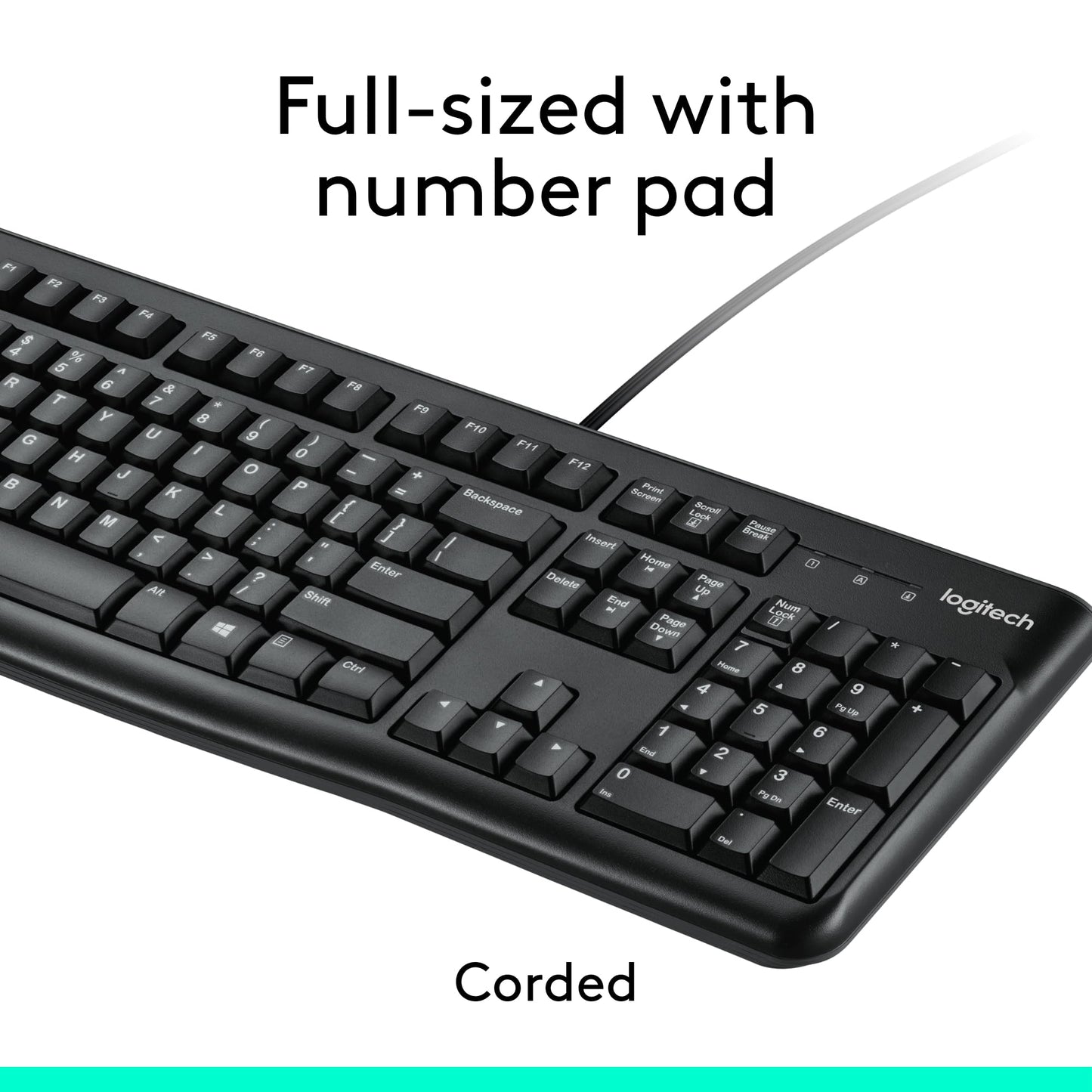 Logitech MK120 USB Wired Keyboard Mouse Combo for PC and Laptop