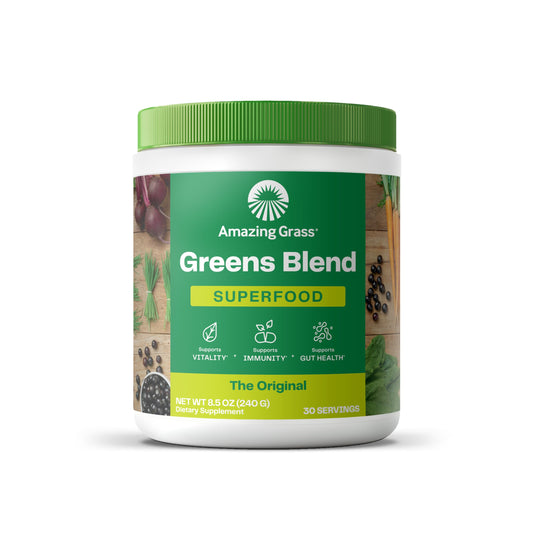 Daily Greens Powder by Amazing Grass – Spirulina, Chlorella & Beet Root Blend (30 ct)