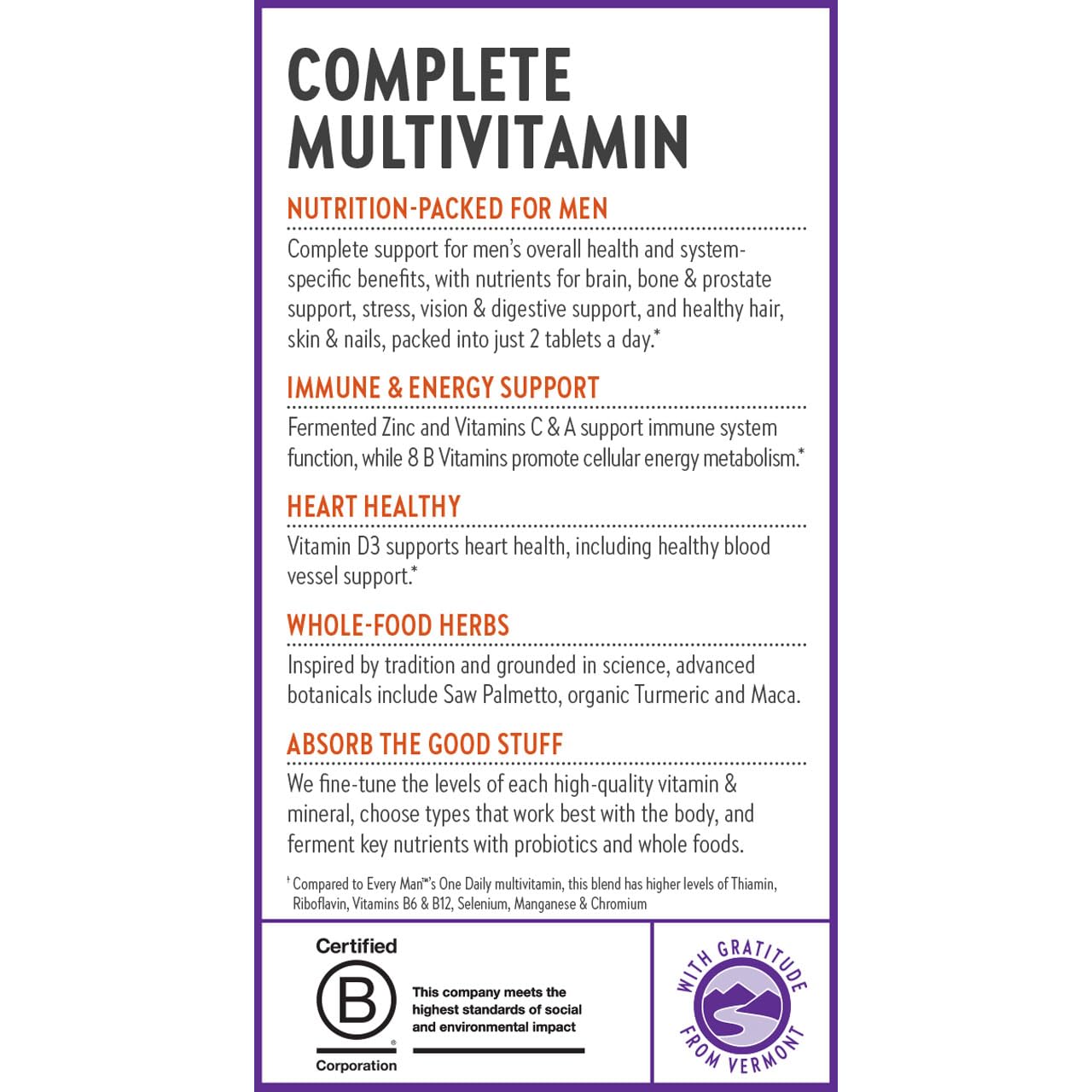 New Chapter Men's Advanced Multivitamin – Stress, Heart & Energy Support (72 ct)