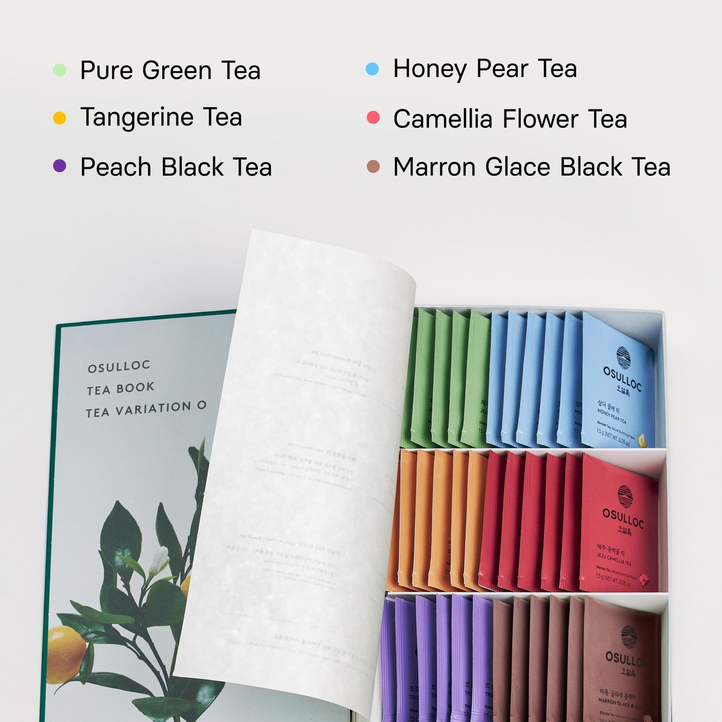 OSULLOC Tea Variation "O" – 36 Premium Jeju Tea Bags (6 Types)
