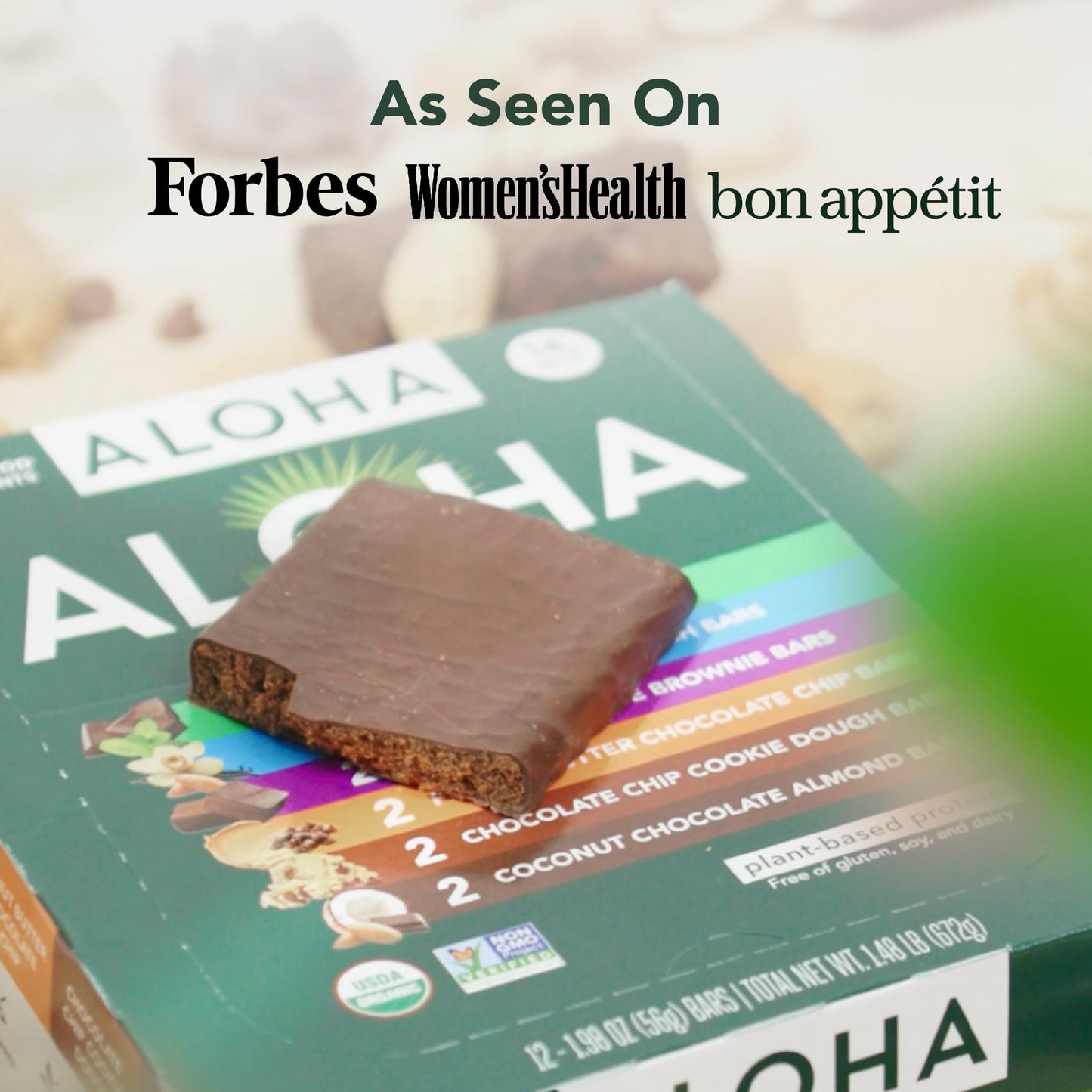 Aloha Organic Protein Bars – 6 Flavor Variety Pack (12 Count)