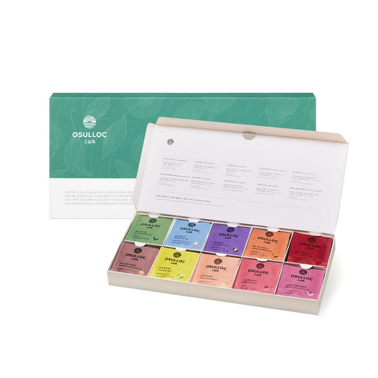 OSULLOC Premium Tea Collection – 40 Organic Bags from Jeju (10 Flavors)