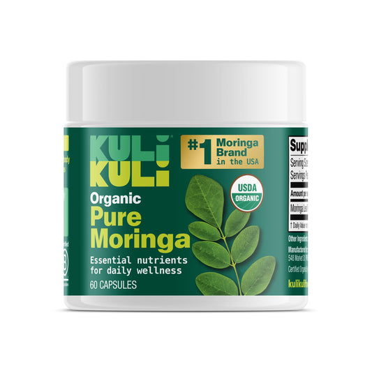 Kuli Kuli Organic Moringa – Superfood Capsules for Energy & Vitality (60 ct)