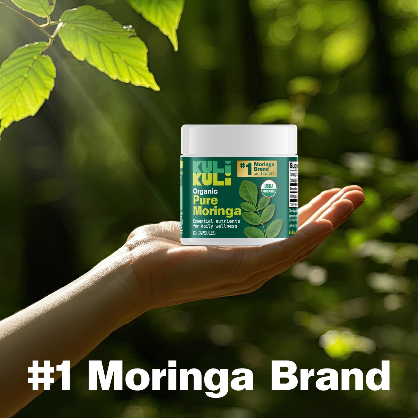 Kuli Kuli Organic Moringa – Superfood Capsules for Energy & Vitality (60 ct)