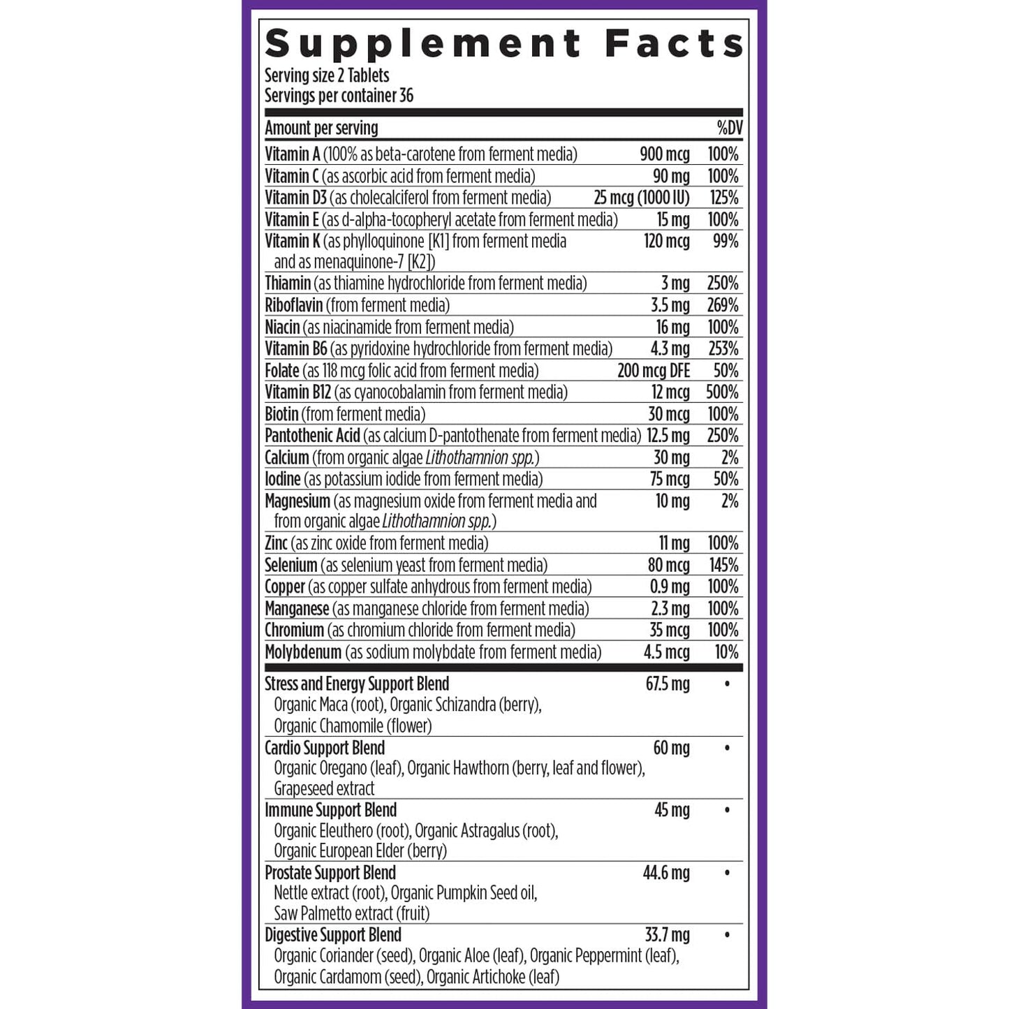 New Chapter Men's Advanced Multivitamin – Stress, Heart & Energy Support (72 ct)