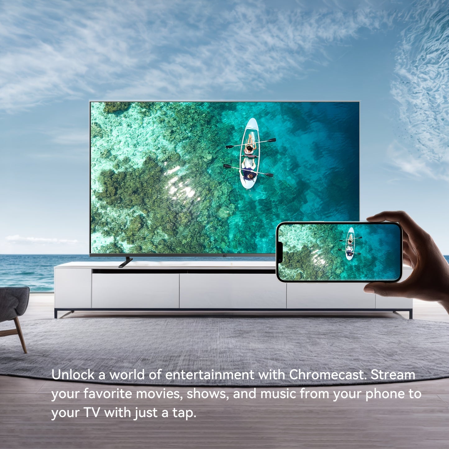 FPD Palette Series 43" Smart TV | Full HD 1080P LED | HDR10, Chromecast & Google Play Built-In | Voice Remote | 2025 Model (CG43-P3)