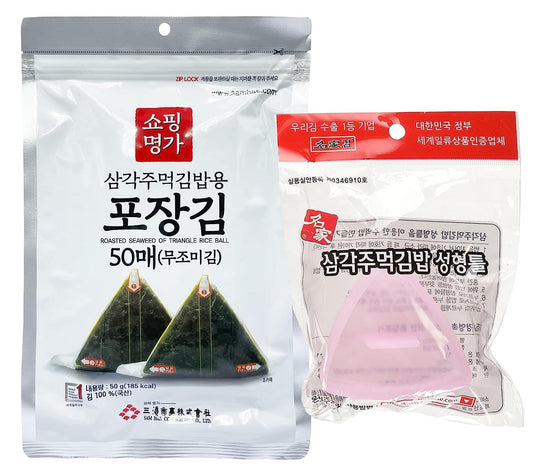 Minecook Nori Seaweed for Onigiri & Samgak Gimbap – 50 Sheets with Rice Mold