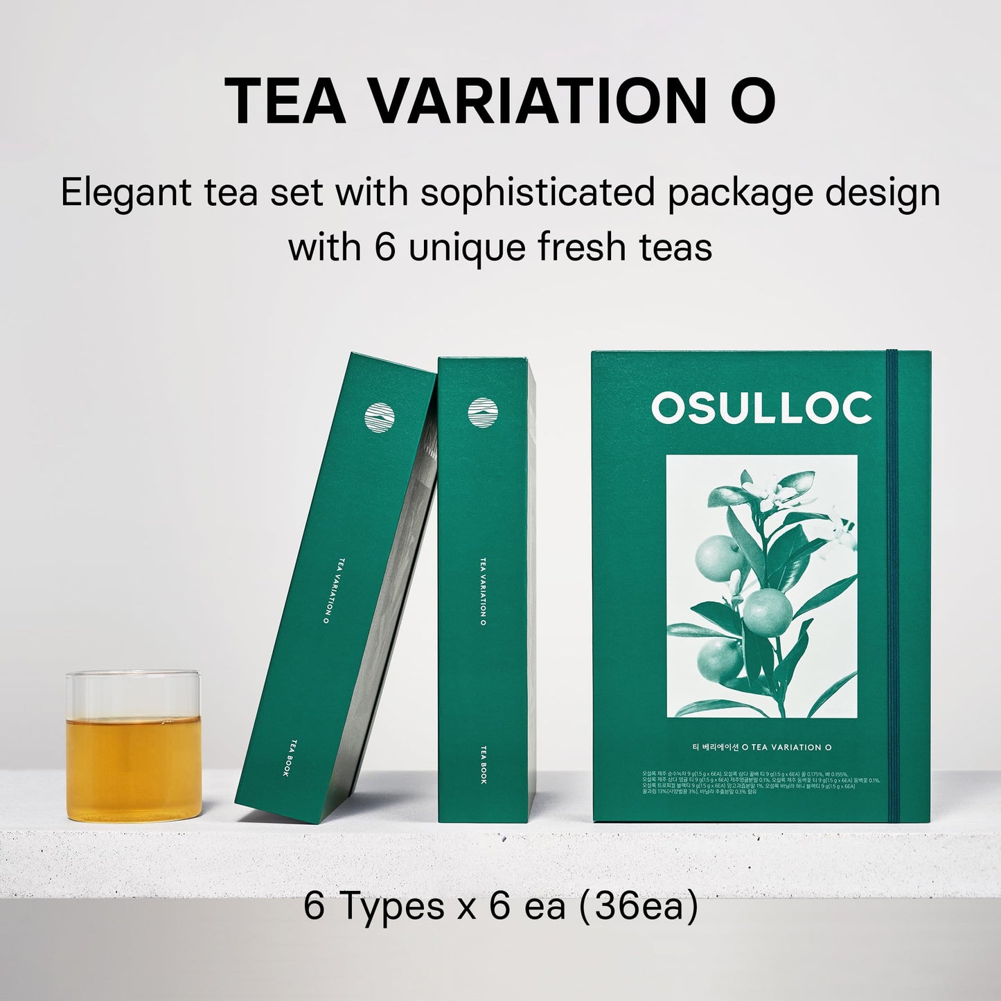 OSULLOC Tea Variation "O" – 36 Premium Jeju Tea Bags (6 Types)