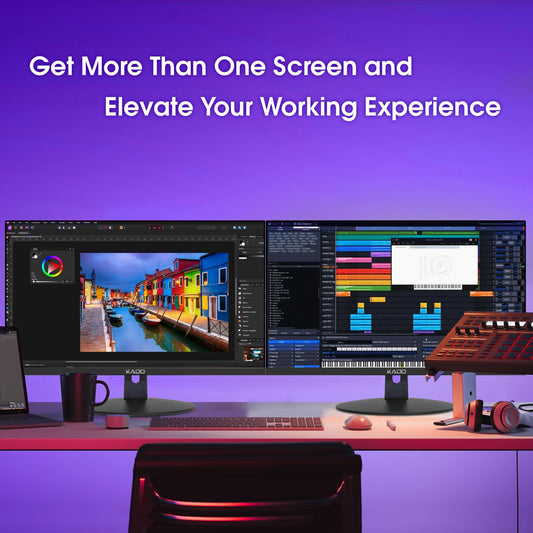 Kado E20 Dual Series – 20" HD+ Monitors, 75Hz, Built-in Speakers, HDMI/VGA