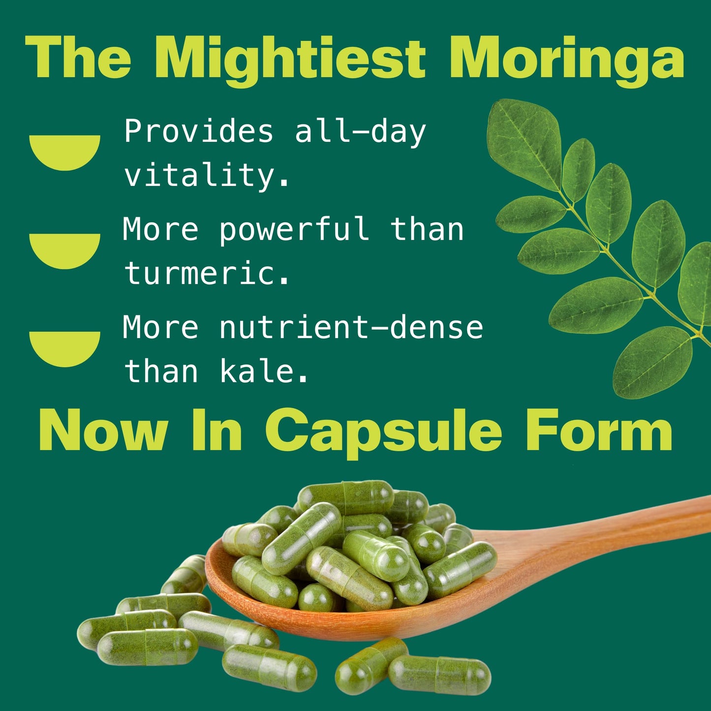 Kuli Kuli Organic Moringa – Superfood Capsules for Energy & Vitality (60 ct)