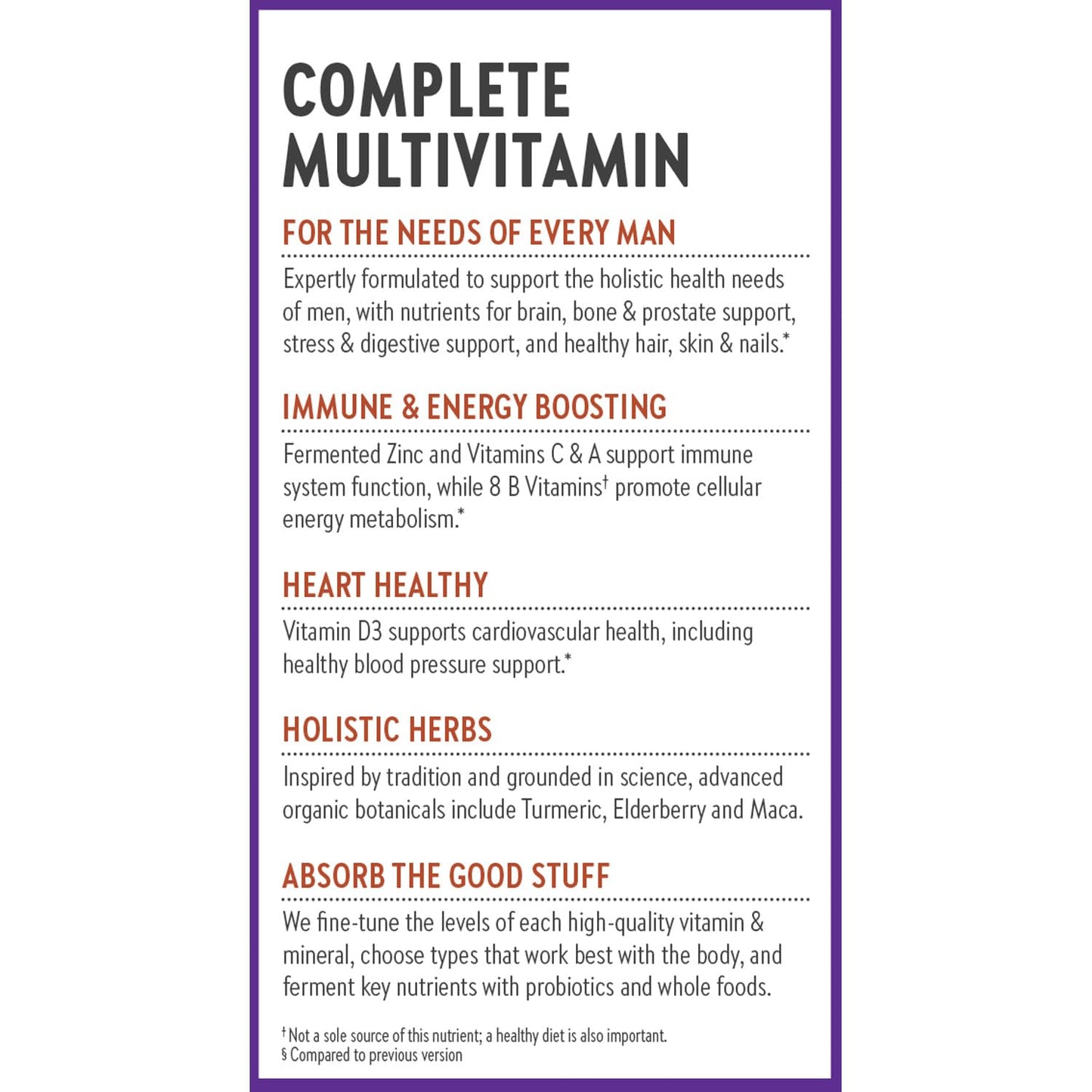 New Chapter Men's One Daily – Immune, Stress & Heart Support (72 ct)