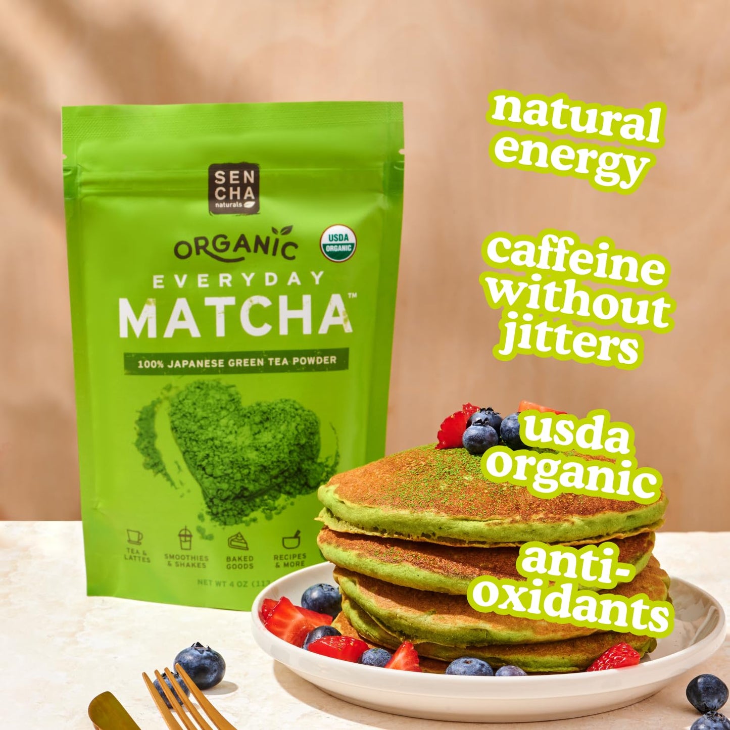 SEN CHA Organic Matcha Powder – Culinary & Ceremonial Grade (4oz)