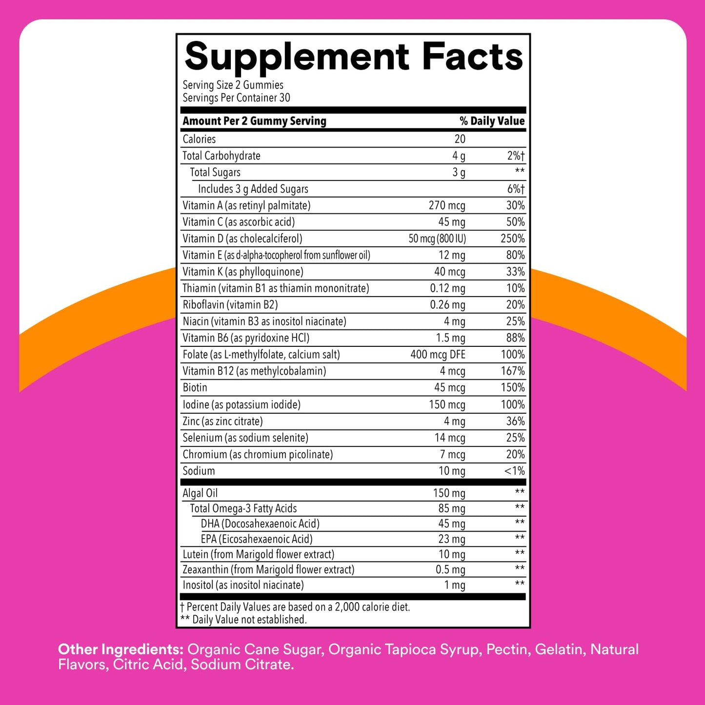 Teen Girl Daily Gummies – SmartyPants Multivitamin with Omega-3, A–K, and Biotin (60 ct)