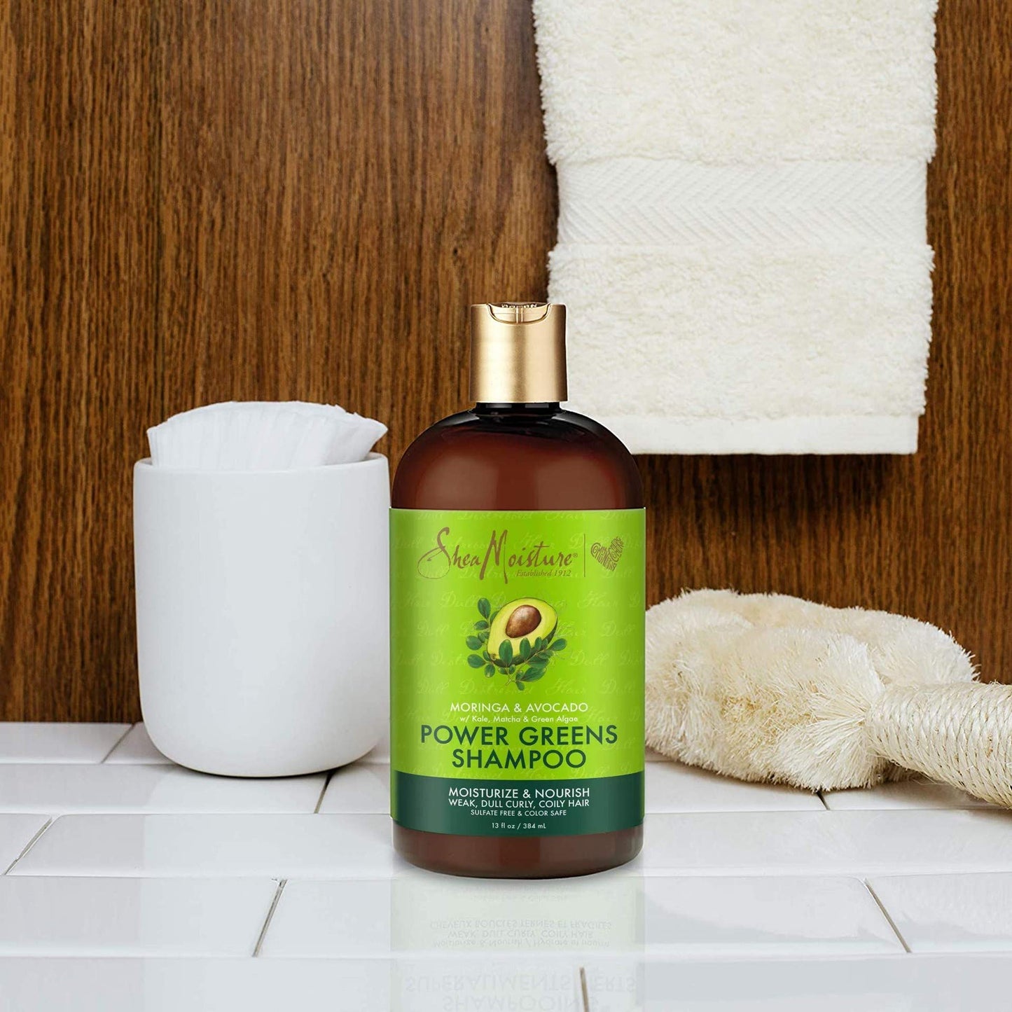 SheaMoisture Power Greens Shampoo & Conditioner for Curly Dry Hair, 13oz, 2pk