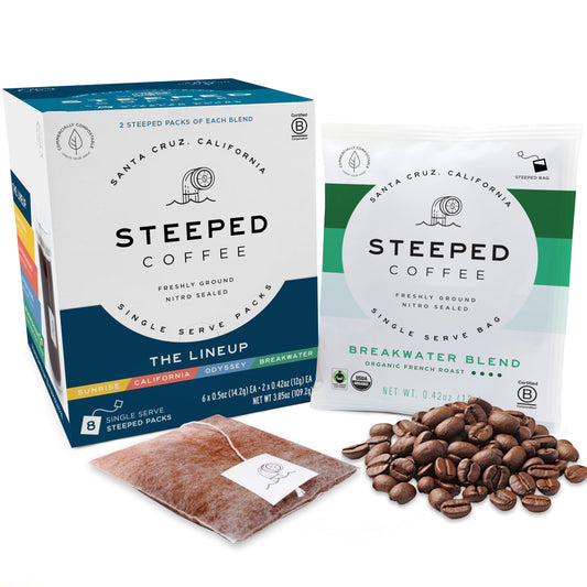 Single-Serve Steeped Coffee (8-Pack) – Eco & Travel Friendly