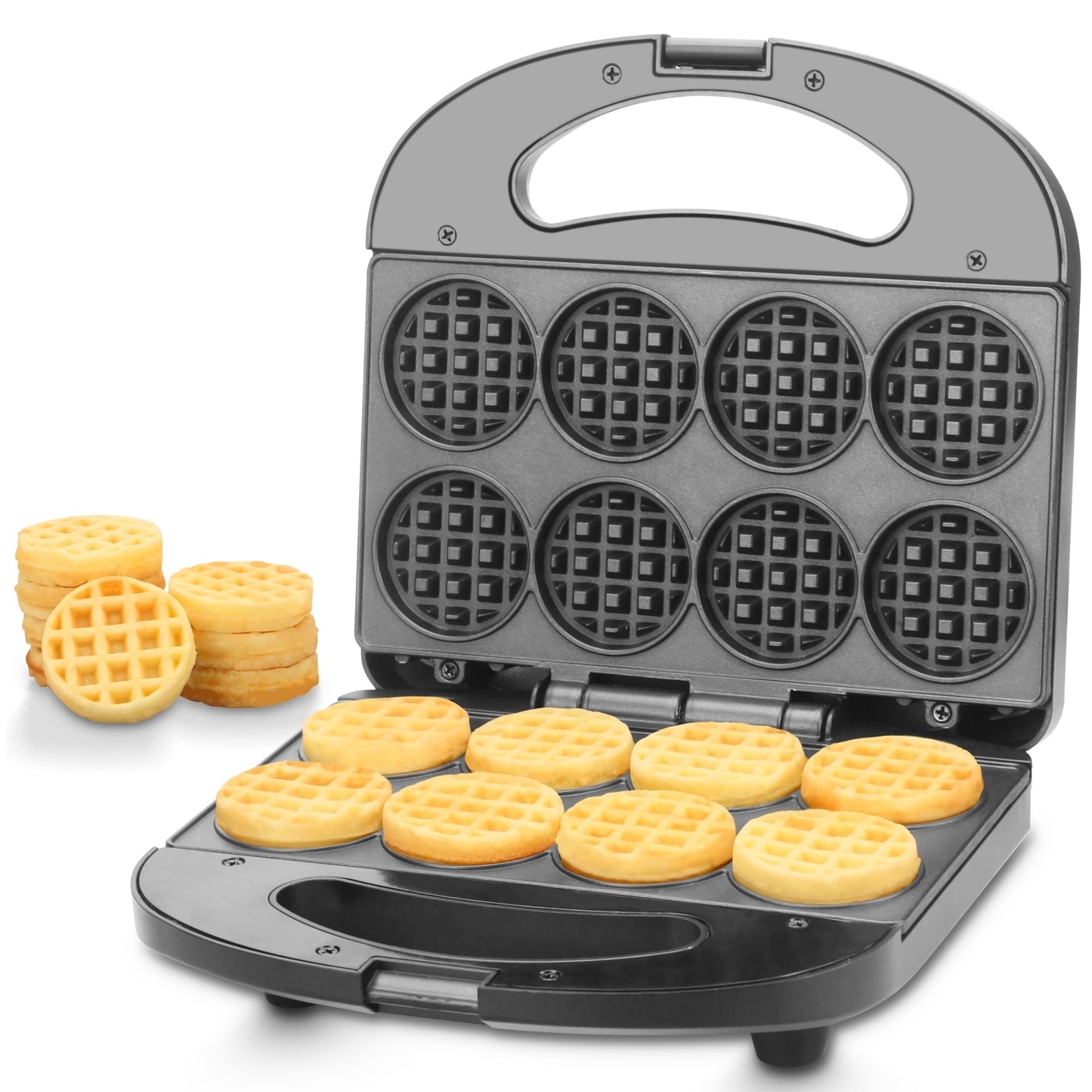FineMade Mini Waffle Maker, Non-Stick Mini Waffle Iron, Makes 8×2" Tiny Bites