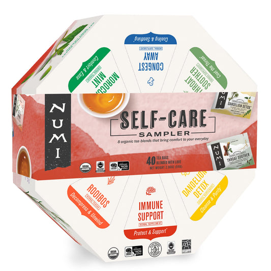 Numi Organic Tea – Self-Care Herbal Tea Sampler Gift Set, 40 Assorted Bags