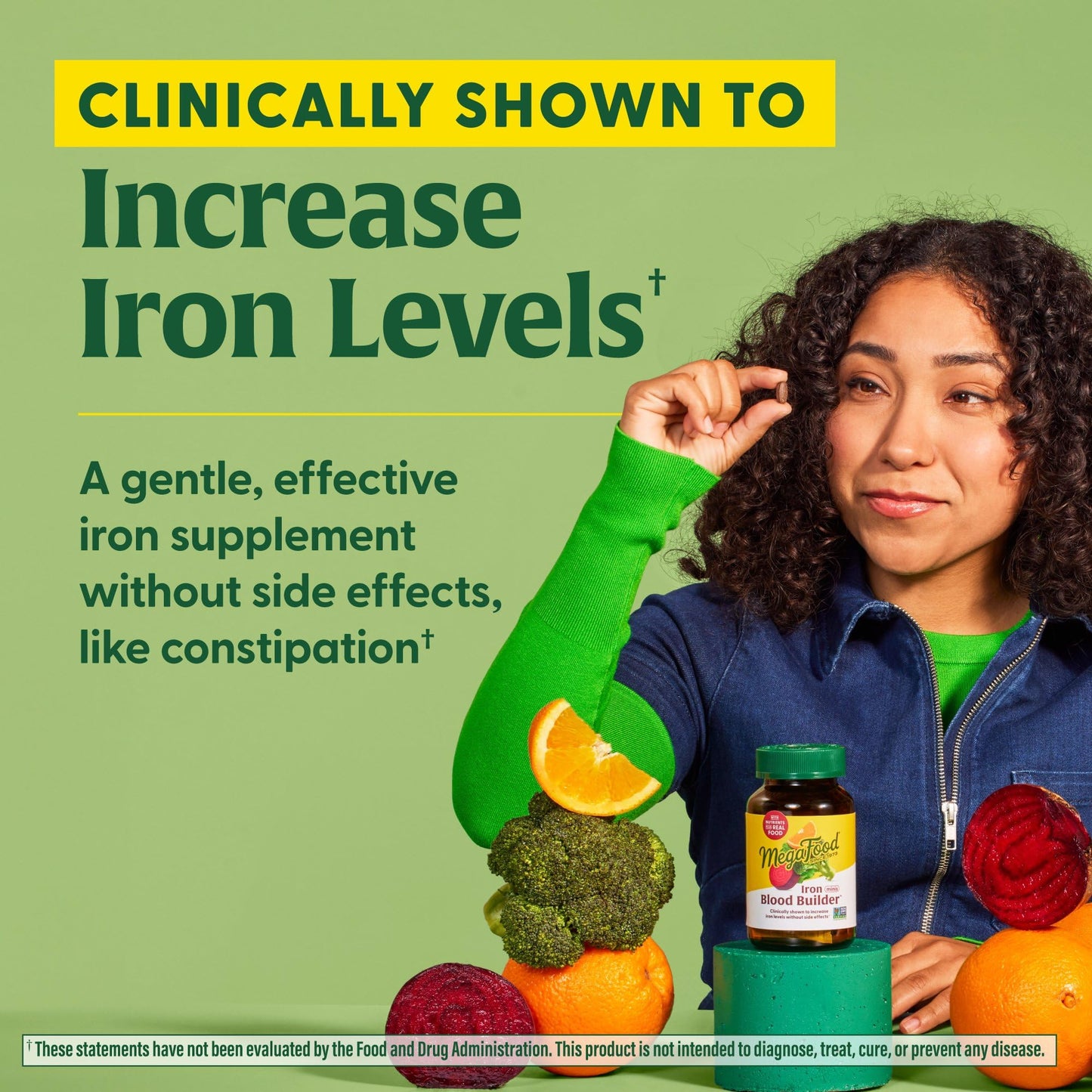MegaFood Blood Builder Minis – Iron + B12, C & Folic Acid (72 Vegan Tablets)