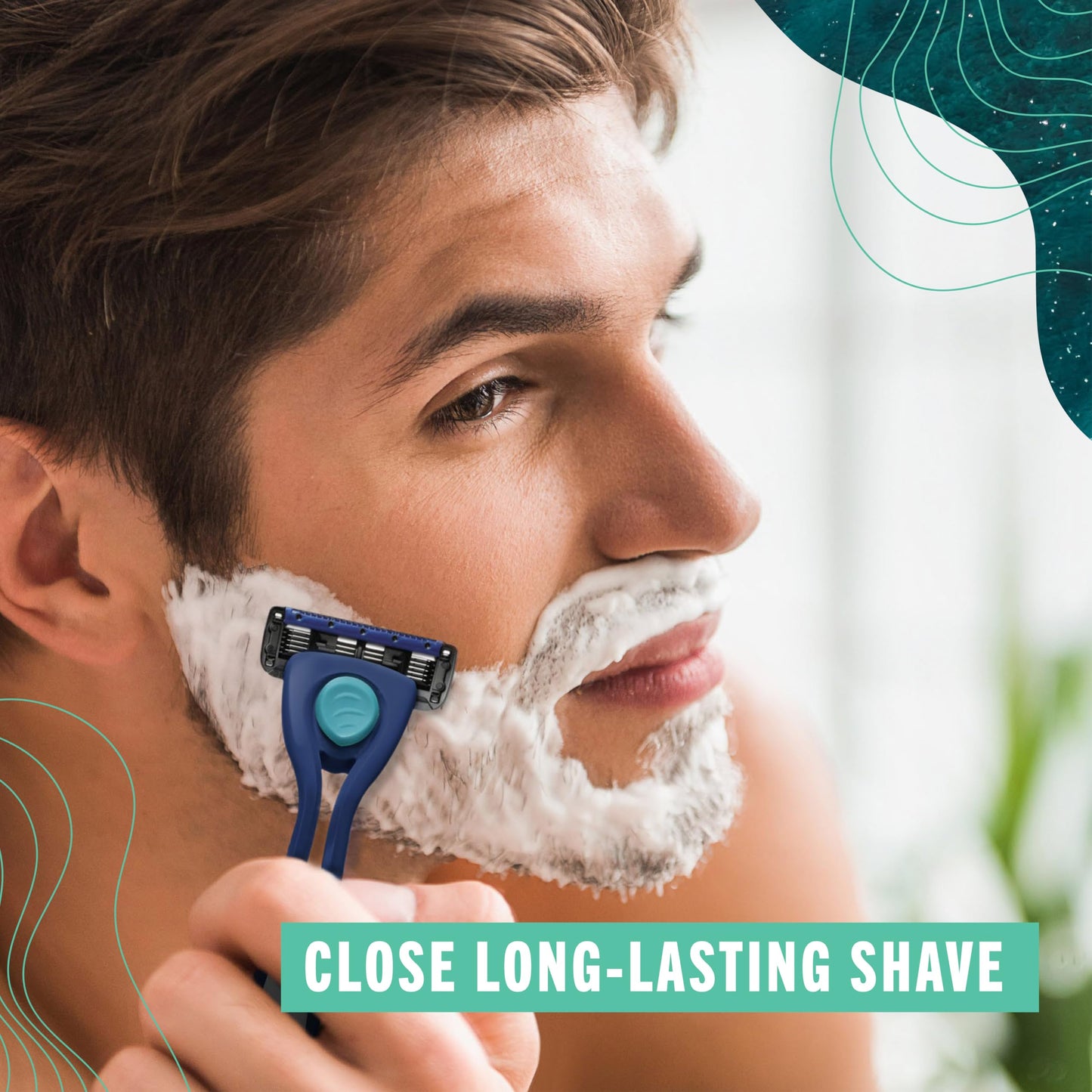 Preserve POPi Shave Razor Blades Refills - 5 Blade Razors for Men & Women - Ceramic Coated Shavers for Comfort with Aloe-Cocoa Butter Strip - Reusable Shaving Refill - 8 Pack