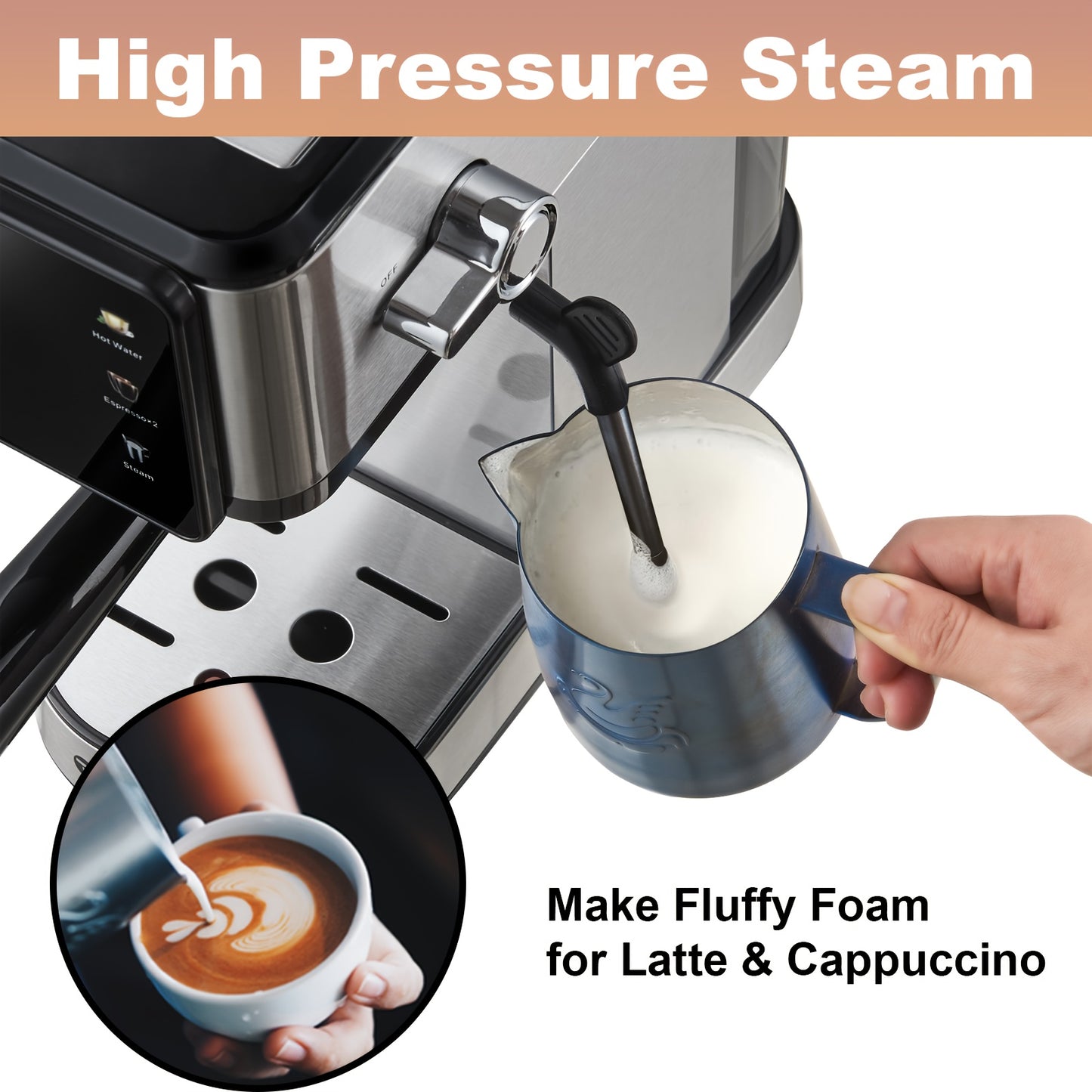 Tesslux 20-Bar Dual Boiler Espresso Maker – Café Quality at Home