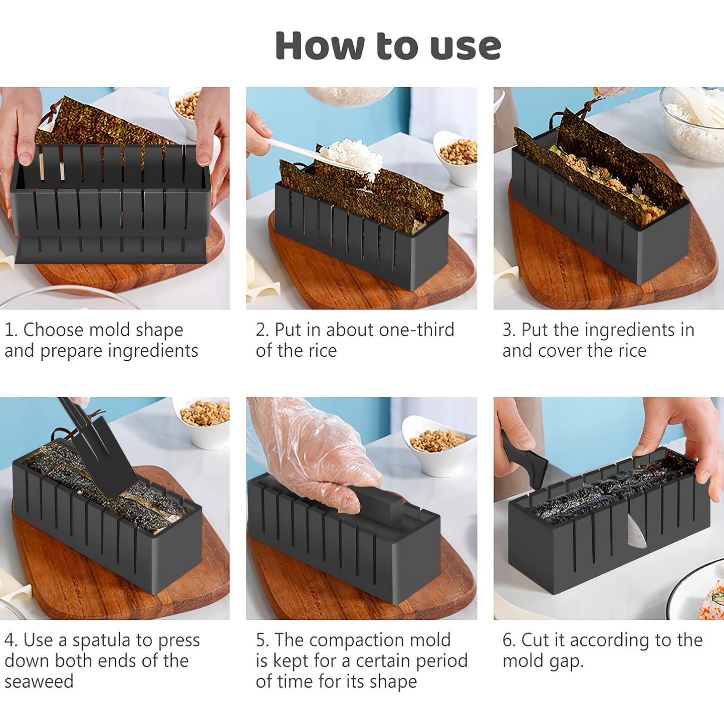 11-Piece Sushi Making Kit – Molds, Roller & Tools for Easy DIY Sushi at Home