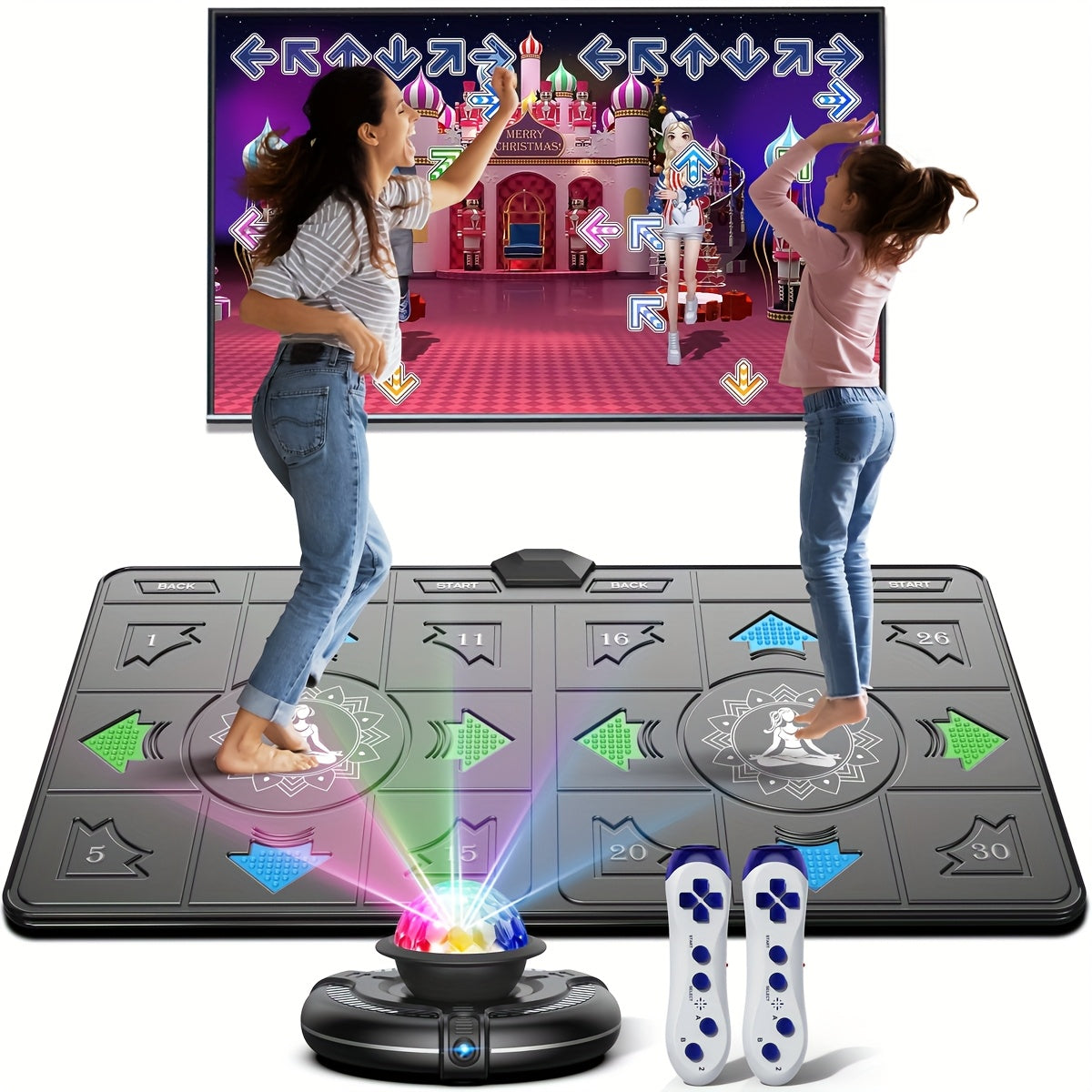 Double Dance Mat USB Step Pad for Kids & Adults w/ Camera Tracking, TV Fitness Game