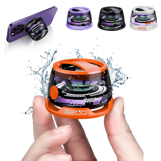 Portable Magnetic Mini Bluetooth Speaker RGB Lights, Phone Stand, Dual Bass, USB-C