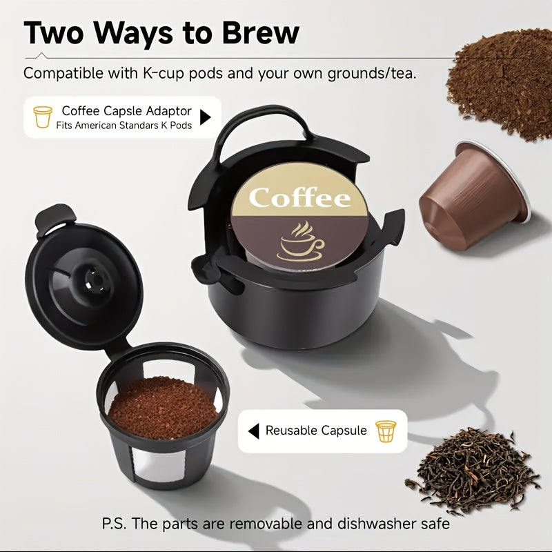 Single-Serve Coffee Maker – For K-Cup & Ground Coffee, Built-in Water Tank, Compact Brewer