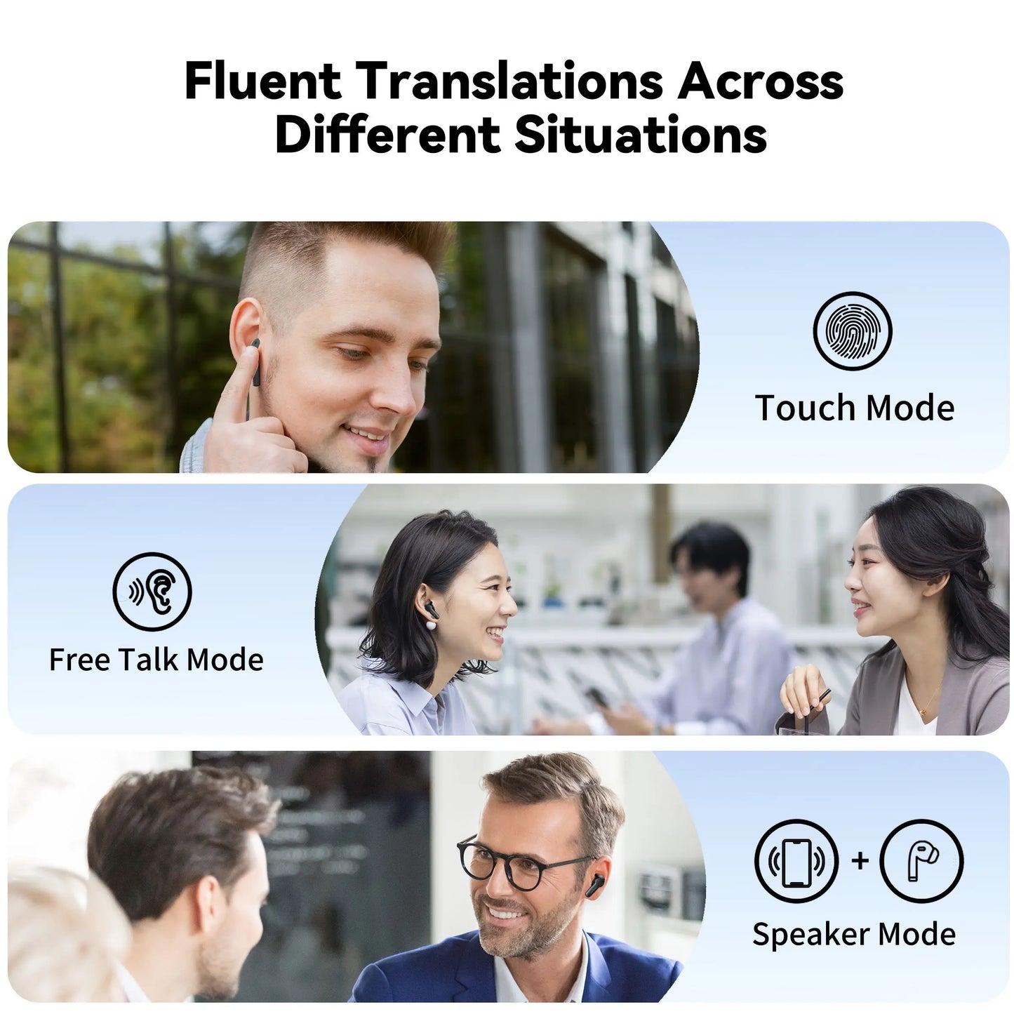 Wooask M6 Translation Earbuds – Real-Time 2-Way Translator, 144 Languages, Offline Support