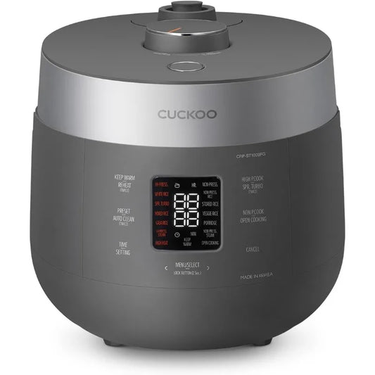 CUCKOO CRP-ST1009FG 10-Cup / 20-Cup Pressure Rice Cooker & Warmer, Nonstick, Gray