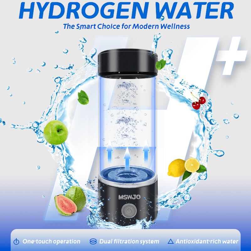 MSWJO Advanced Hydrogen Water Bottle – 420ml Portable Ionizer for Healthy Hydration