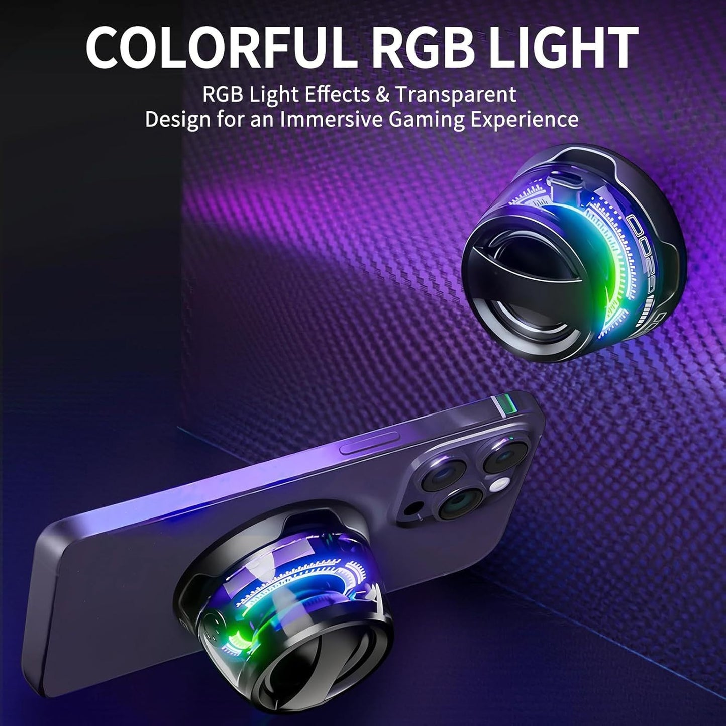 Portable Magnetic Mini Bluetooth Speaker RGB Lights, Phone Stand, Dual Bass, USB-C