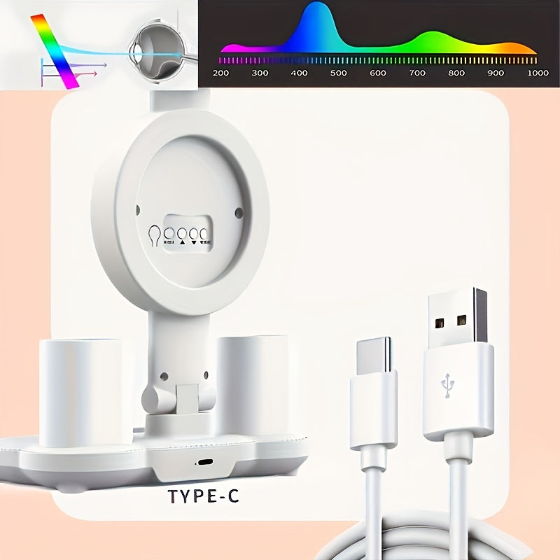 Smart Touch LED Desk Lamp – Dual Head, Dimmable, USB Powered with Fan & Night Light, Eye Protection for Home, Office & Dorm Study