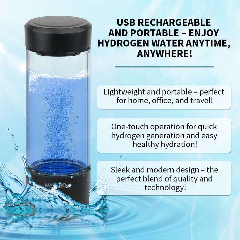 MSWJO Advanced Hydrogen Water Bottle – 420ml Portable Ionizer for Healthy Hydration