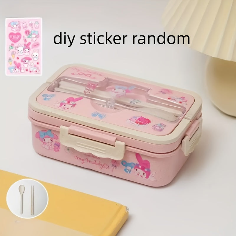 Sanrio Kuromi My Melody Cinnamoroll Lunch Box – Microwave Safe Bento with Utensils