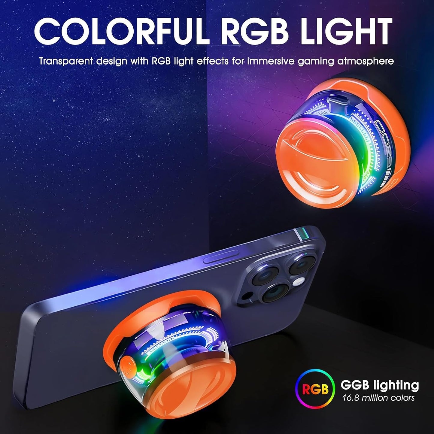 Portable Magnetic Mini Bluetooth Speaker RGB Lights, Phone Stand, Dual Bass, USB-C