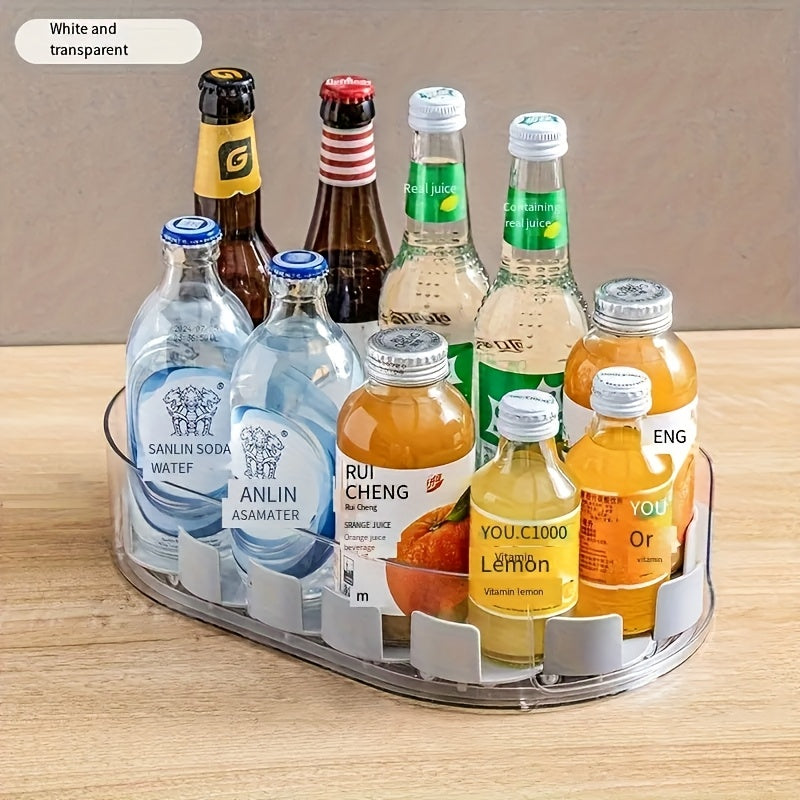 360° Rotating Storage Tray – Clear Plastic Kitchen Organizer for Cabinet, Fridge