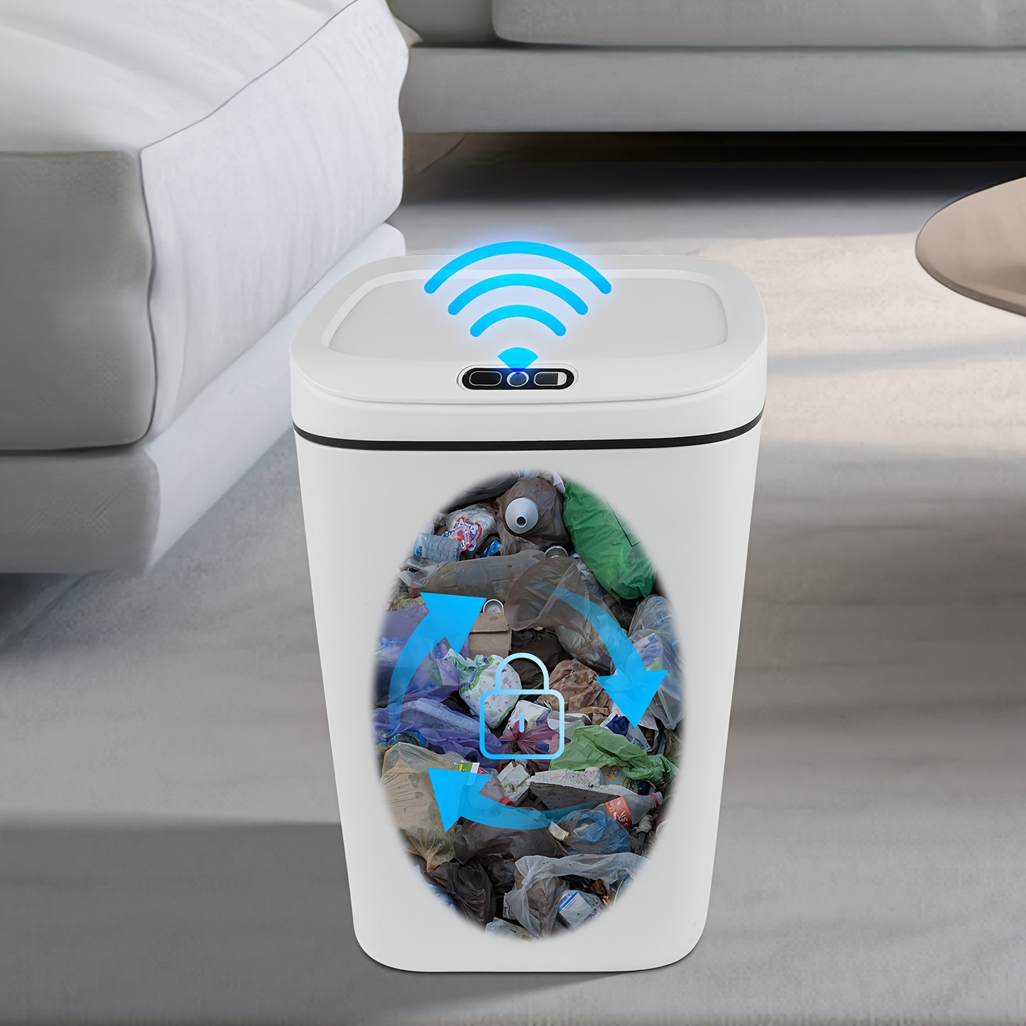 Smart Motion Sensor Trash Can – Hands-Free Electric Bin for Kitchen, Bathroom, Office