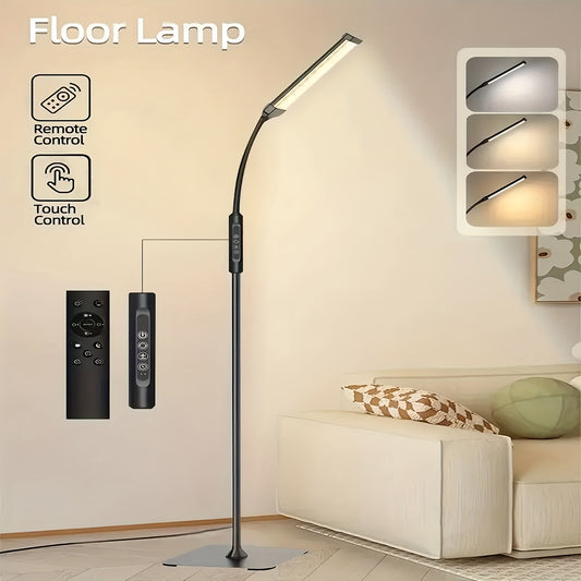 LED Floor Lamp Dimmable Reading Light 3 Color Modes 10 Brightness with Gooseneck