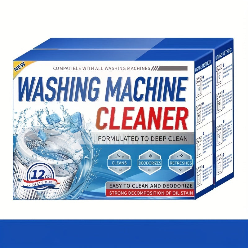 Washing Machine Cleaner Descaler Tablets for HE Front & Top Load Washer Deep Cleaning