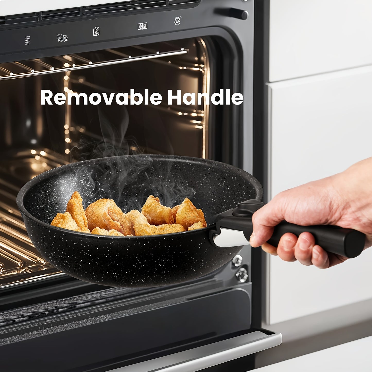 Nonstick 12-Piece Cookware Set with Detachable Handle – Induction & Oven Safe